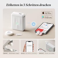 NIIMBOT D110 Hordozható Bluetooth Címkenyomtató Készlet - 3 Öntapadós Címketekerccsel, iOS/Android Kompatibilis, Otthoni és Irodai Rendszere 4