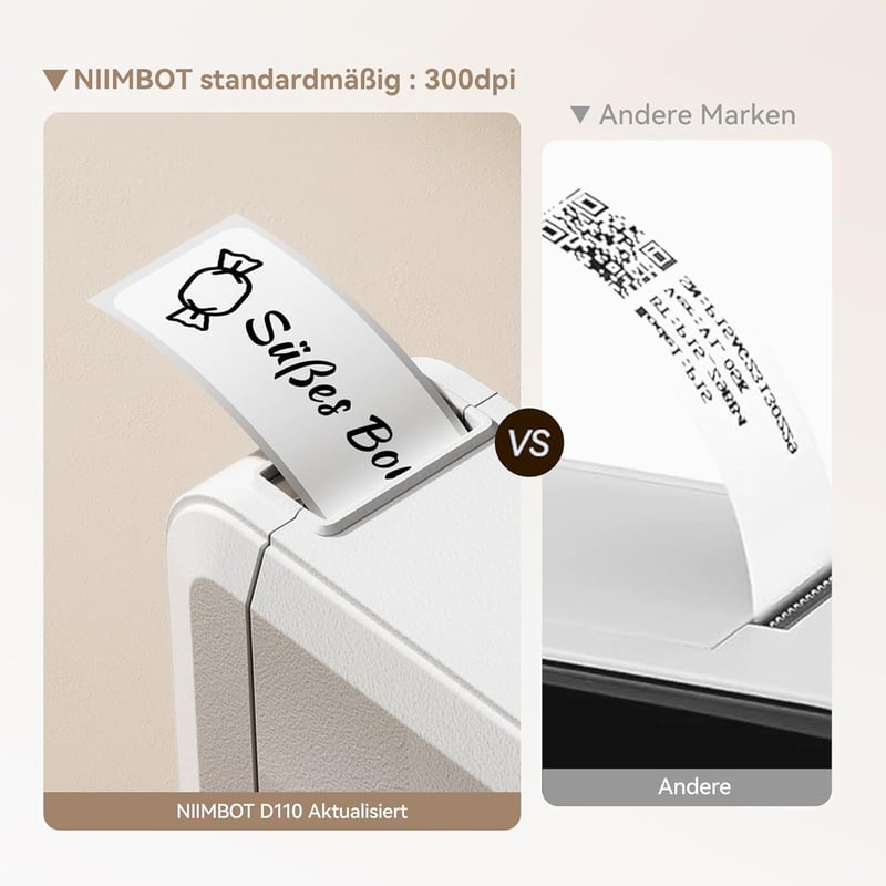 NIIMBOT D110 Hordozható Bluetooth Címkenyomtató Készlet - 3 Öntapadós Címketekerccsel, iOS/Android Kompatibilis, Otthoni és Irodai Rendszere