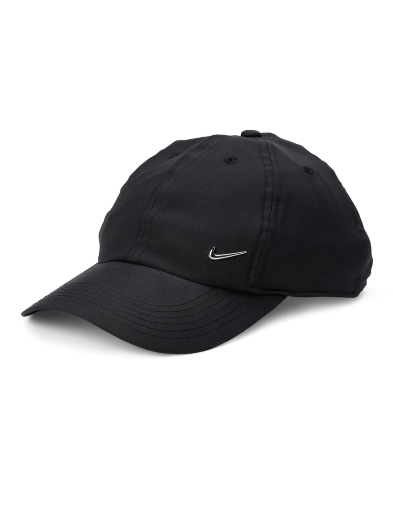 Detská šiltovka Nike Dri-FIT Club FB5064, čierna, nastaviteľná veľkosť, s kovovým logom Swoosh, unisex
