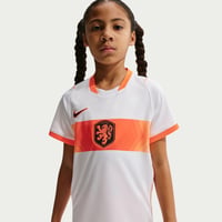 Detský dres Nike Holandsko – vonkajší, 13/15 rokov – Futbalový dres Dri-FIT Stadium Away – WM 2026 Euro Fan Jersey, biela/Hyper Crimson 4