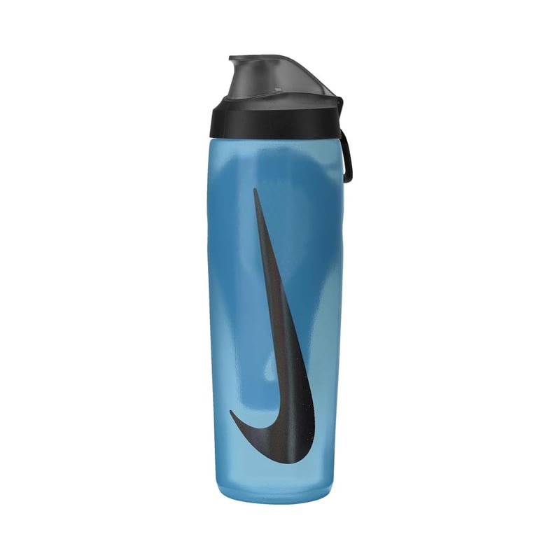 Športová fľaša Nike Refuel Bottle Locking Lid 709 ml – Baltic Blue/čierna – športová fľaša so zaistením proti vytečeniu na tréning a fitness