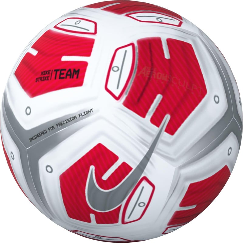 Futbalová lopta Nike Strk Team 290G FA24 – biela/jasnočervená/strieborná, veľkosť 5