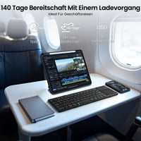 Nillkin sklopiva Bluetooth tipkovnica s touchpadom, QWERTY, s numeričkim dijelom, punjiva, kompatibilna s iPad iOS Android Windows sustavima, crna koža 9