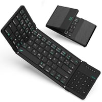 Nillkin sklopiva Bluetooth tipkovnica s touchpadom, QWERTY, s numeričkim dijelom, punjiva, kompatibilna s iPad iOS Android Windows sustavima, crna koža 1