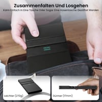 Nillkin sklopiva Bluetooth tipkovnica s touchpadom, QWERTY, s numeričkim dijelom, punjiva, kompatibilna s iPad iOS Android Windows sustavima, crna koža 8