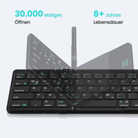 Nillkin sklopiva Bluetooth tipkovnica s touchpadom, QWERTY, s numeričkim dijelom, punjiva, kompatibilna s iPad iOS Android Windows sustavima, crna koža 6
