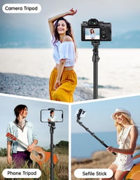 Nineigh 180 cm Alumínium Teleszkópos Tripod Állvány - Távirányítós Selfie Bot iPhone, Samsung, Huawei Telefonokhoz, Golyófejjel, 4,4 Font Te 7