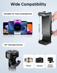 Nineigh 180 cm Alumínium Teleszkópos Tripod Állvány - Távirányítós Selfie Bot iPhone, Samsung, Huawei Telefonokhoz, Golyófejjel, 4,4 Font Te 4