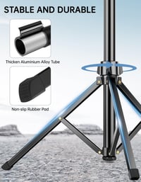 Nineigh 180 cm Alumínium Teleszkópos Tripod Állvány - Távirányítós Selfie Bot iPhone, Samsung, Huawei Telefonokhoz, Golyófejjel, 4,4 Font Te 8