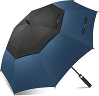 NINEMAX 68 Inch Automatikus Golf Esernyő Szélálló Dupla Baldachin Fekete/Sötétkék 1