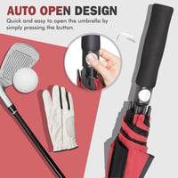 NINEMAX Golf Esernyő Nagy Méretű Viharálló 157cm Dupla Rétegű Szélálló Fekete-Piros Férfi Női Sportesernyő 5