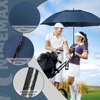 NINEMAX Golf Esernyő Viharálló XL Méret Automatikus Nyitás Dupla Tetővel Utazáshoz Golfozáshoz Tengerészkék 3
