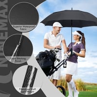 NINEMAX Nagy Golf Esernyő Viharálló Automatikus Nyitás 137cm Kék Dupla Szellőztetett Férfi Női Esőre Napra 3