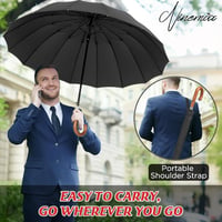 NINEMAX Nagyméretű Esernyő Fa Nyéllel 137cm Viharálló 2 Személyes Családi 5