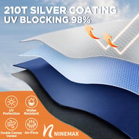 NINEMAX UV védelmes nagyméretű esernyő 2 személyre, viharálló golfesernyo - 68Inch/175CM, silver/blue 4