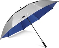NINEMAX UV védelmes nagyméretű esernyő 2 személyre, viharálló golfesernyo - 68Inch/175CM, silver/blue 1