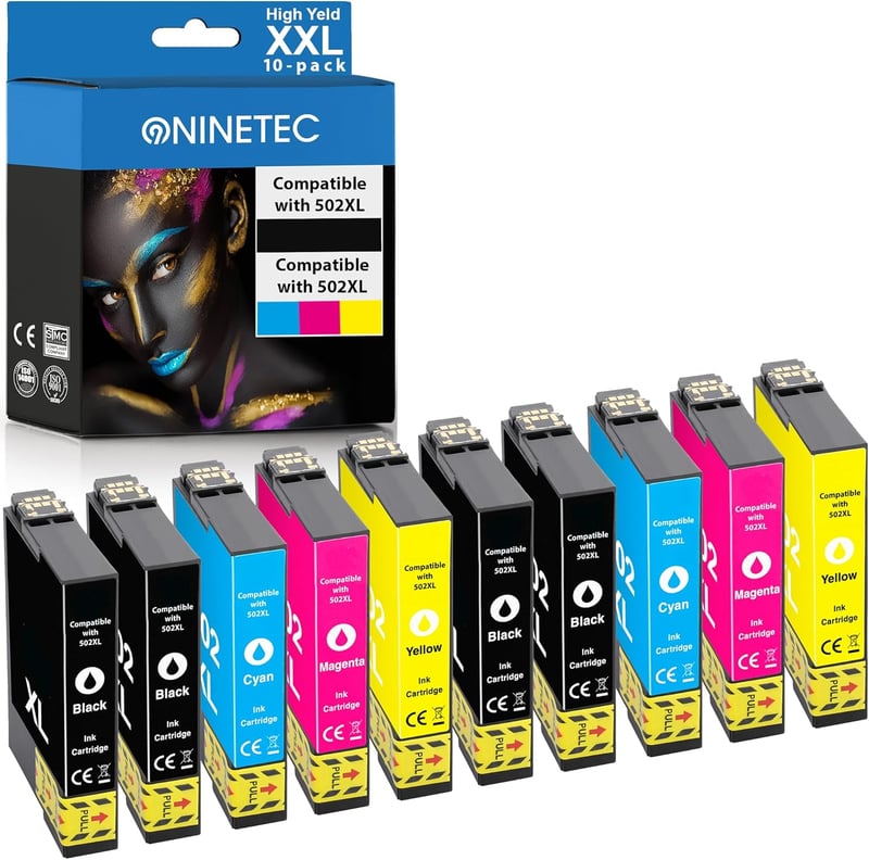 NINETEC 502XL Multipack nyomtatópatron Epson XP-5100 WF-2860dwf kompatibilis 10db
