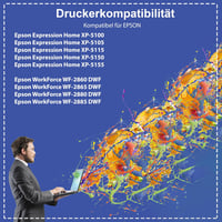 NINETEC 502XL Multipack nyomtatópatron Epson XP-5100 WF-2860dwf kompatibilis 10db 2