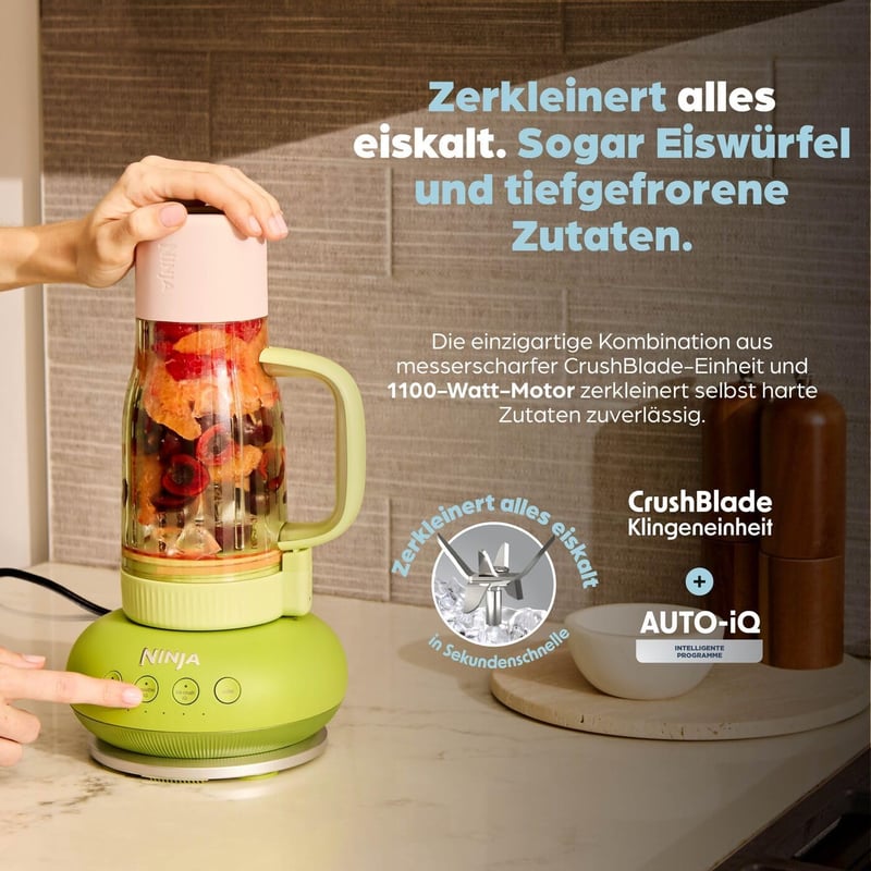 Ninja BlendBoss Turmixgép Hordozható Pohárral, 3 Automata Mód, Kő Szín