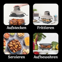 Friteuză cu aer cald portabilă Ninja CRISPi FN101EUSTGD 3,8L 4 în 1 1700W, culoare Stone Gold 9