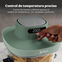 Fritoză cu aer cald Ninja CRISPi PRO XL AS090EUGN fără ulei, Verde Mușchi - 5,7 l și 2,3 l, cu bol de sticlă 6