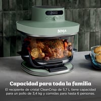 Fritoză cu aer cald Ninja CRISPi PRO XL AS090EUGN fără ulei, Verde Mușchi - 5,7 l și 2,3 l, cu bol de sticlă 7