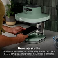 Fritoză cu aer cald Ninja CRISPi PRO XL AS090EUGN fără ulei, Verde Mușchi - 5,7 l și 2,3 l, cu bol de sticlă 5