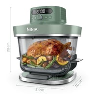 Fritoză cu aer cald Ninja CRISPi PRO XL AS090EUGN fără ulei, Verde Mușchi - 5,7 l și 2,3 l, cu bol de sticlă 3