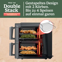 Friteuză cu aer cald Ninja Double Stack XL SL400EU, 9,5 L, 6 funcții de gătire, Airfryer, Gri 10