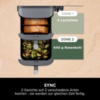 Friteuză cu aer cald Ninja Double Stack XL SL400EU, 9,5 L, 6 funcții de gătire, Airfryer, Gri 7