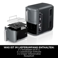 Friteuză cu aer cald Ninja Double Stack XL SL400EU, 9,5 L, 6 funcții de gătire, Airfryer, Gri 2