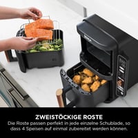 Teplovzdušná fritéza Ninja Double Stack XL SL400EUCP s 2 vertikálnymi zásuvkami, 9,5 l, 6 v 1, nepriľnavý povrch, vhodná do umývačky riadu, čierna/medená 6