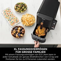 Teplovzdušná fritéza Ninja Double Stack XL SL400EUCP s 2 vertikálnymi zásuvkami, 9,5 l, 6 v 1, nepriľnavý povrch, vhodná do umývačky riadu, čierna/medená 5