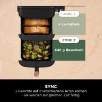 Teplovzdušná fritéza Ninja Double Stack XL SL400EUCP s 2 vertikálnymi zásuvkami, 9,5 l, 6 v 1, nepriľnavý povrch, vhodná do umývačky riadu, čierna/medená 7
