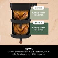Teplovzdušná fritéza Ninja Double Stack XL SL400EUCP s 2 vertikálnymi zásuvkami, 9,5 l, 6 v 1, nepriľnavý povrch, vhodná do umývačky riadu, čierna/medená 8
