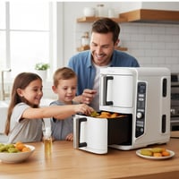 Friteuză cu aer cald Ninja Double Stack XL SL400EUWH, 9,5 L, coș dublu, 6 programe de gătire, 2470 W, Alb 3