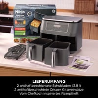Teplovzdušná fritéza Ninja Dual Zone, 7,6 l, 6 v 1, metalicky sivá 10