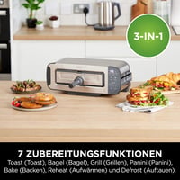 Prăjitor de pâine, grătar și sandwich maker 3 în 1 Ninja Foodi ST202EU din oțel inoxidabil, cu 7 funcții de gătire, 7 setări de rumenire și tavă de coacere 4