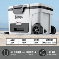 Chladiaci box Ninja FrostVault FB245EUWH s kolieskami a izoláciou, obláčikovo biela 9
