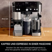 Ninja Luxe Essential ES501EU aparat za kavu 2 u 1 s ugrađenim mlincem i pjenilicom za mlijeko, 25 stupnjeva mljevenja, 2 postavke pjenjenja, srebrni 10