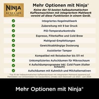 Espressor și aparat de cafea la rece 3-în-1 Ninja Luxe Premier ES601EUGM, Gri Metalizat 8