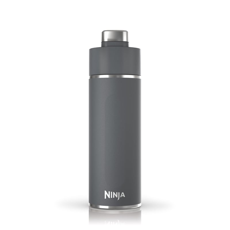 Ninja Thirsti 530ml Termoska Izolovaná Cestovná Fľaša - Sivá Nerezová Termoska na Sýtené, Studené a Teplé Nápoje, s Nepriepustným Vekom