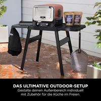 Ninja Woodfire 4718J800EUUK Podesivo postolje i bočni stol, stalak za vanjsku pećnicu i BBQ roštilj, postolje za pećnicu za pizzu, crna 6