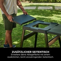 Ninja Woodfire 4718J800EUUK Podesivo postolje i bočni stol, stalak za vanjsku pećnicu i BBQ roštilj, postolje za pećnicu za pizzu, crna 4