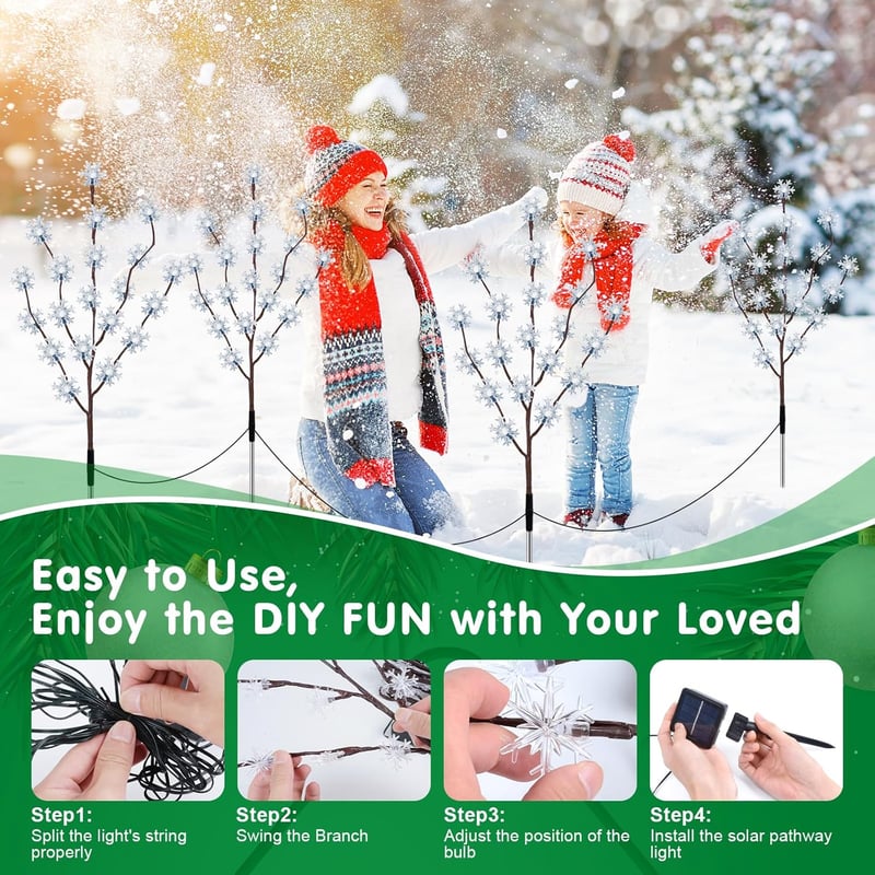 Ninonly 80 LED Napelemes Karácsonyi Kerti Lámpa Szett, Vízálló Kültéri Dekoráció