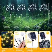 Ninonly 80 LED szolár kerti lámpa 4 db csillag alakú vízálló napelemes fény 8 mód 5