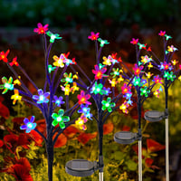 Ninonly Napelemes Kerti Cseresznyevirág Lámpa - 4 db, 80 LED, Rózsaszín, Vízálló Kültéri Világítás Dekoráció Kertbe, Udvarra 1