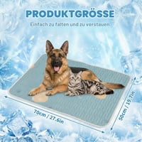 Covoraș de răcire auto-răcitor Ninonly pentru câini și pisici, latex, fără apă și baterii, antiderapant, model cu ursuleț verde, 50x70 cm 6