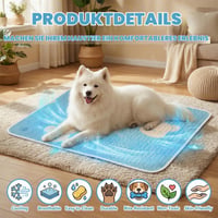 Covoraș de răcire auto-răcitor Ninonly pentru câini și pisici, latex, fără apă și baterii, antiderapant, model cu ursuleț verde, 50x70 cm 2