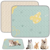 Covoraș de răcire auto-răcitor Ninonly pentru câini și pisici, latex, fără apă și baterii, antiderapant, model cu ursuleț verde, 50x70 cm 1